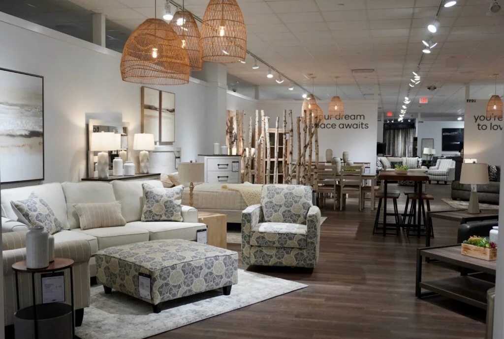 Retail furniture showroom floor